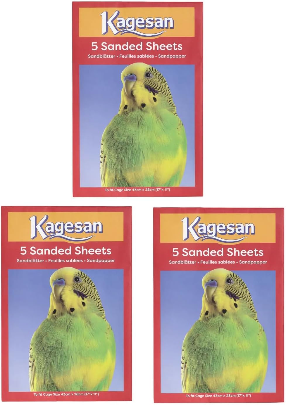 WUNDAPETS 3 Pack Sand Sheets 43x28 cm Bird Cage Liners 15 Sheets