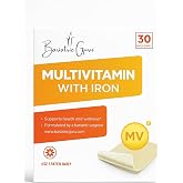 Bariatric Guru Multivitamin + Iron Supplement Transdermal Patch &ndash; Daily Vitamin &amp; Mineral Supplement with B Complex, Vitamin D3, Calcium, Magnesium, Iron and Essential Nutrients - 30 Patches