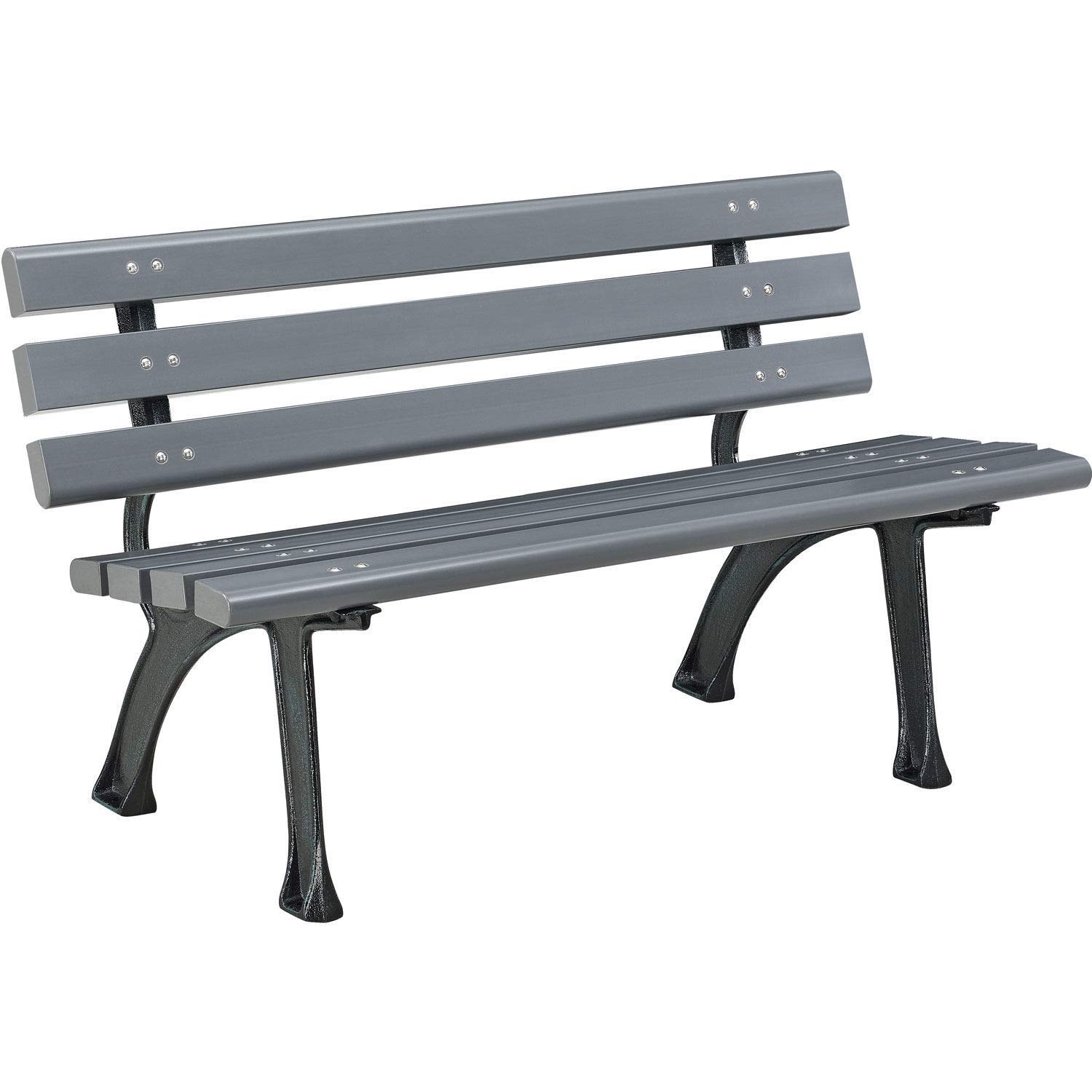 Photo 1 of *****************missing the legs***************
Global Industrial 4'L Outdoor Park Bench with Backrest, Recycled Plastic Slats, Wrought Iron Frame, 1100 lbs Capacity, Gray, Surface Mount, Easy Assembly
