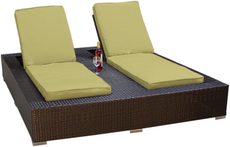 JAMAICA OUTDOOR WICKER PATIO DOUBLE CHAISE LOUNGE PERIDOT Amazon.co.uk