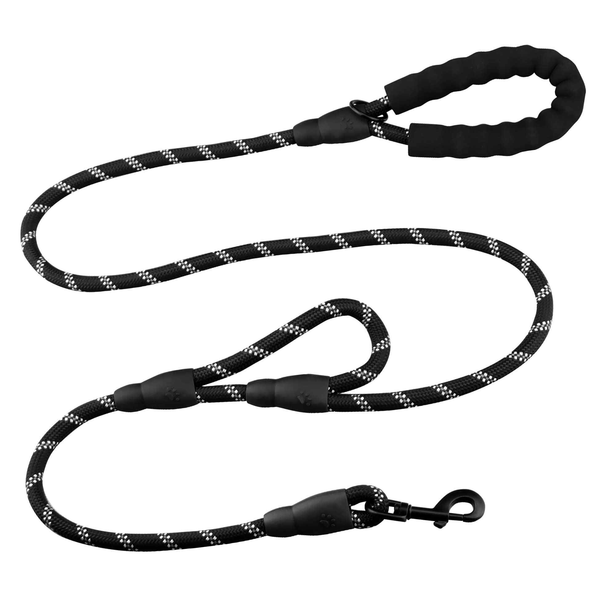 TOHDNC Dog Lead Rope with 2 Handheld Pads, 1.8m / 6ft Training Dog Leash with Reflective Threads for Puppy/Medium/Large Training Walking Fun