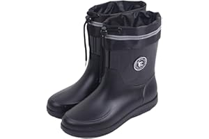 Pangolin Waterproof Rain Boots for Men & Women, Non-Slip PVC Mid-Calf Rain Boots with Adjustable Drawstring Cuff & Reflective