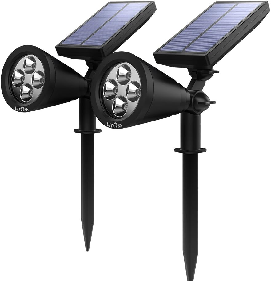 Amazon Litom ガーデンライト ソーラーライト 明るさ0ルーメン Ledアウトドアライト 夜間自動点灯 屋外の歩道 車道 芝生 庭などの照明用 2本セット パスライト