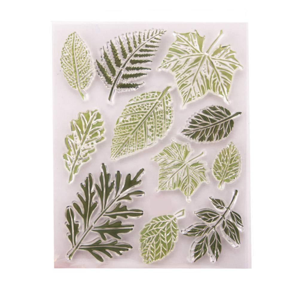 arriettycraft Different Type Leaves Maple Palm Leaves Rubber Clear Stamp/Seal Scrapbook/Photo Album Decorative Card Making Clear Stamps