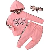 Yvowming Newborn Baby Girl Clothes Outfits Infant Hoodie Sweatshirt Pants Headband Toddler Girl Clothing Set