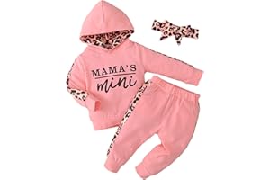 YVOWMING Newborn Baby Girl Clothes Outfits Infant Hoodie Sweatshirt Pants Headband Toddler Girl Clothing Set