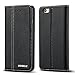iPhone 6s Plus Wallet Case,WenBelle [Calendula Series] Premium Genuine Leather，cowhide Flip Book Design Case with Stand Feature, Magnetic Closure for Apple iPhone 6 6s plus 5.5 inch(Black)
