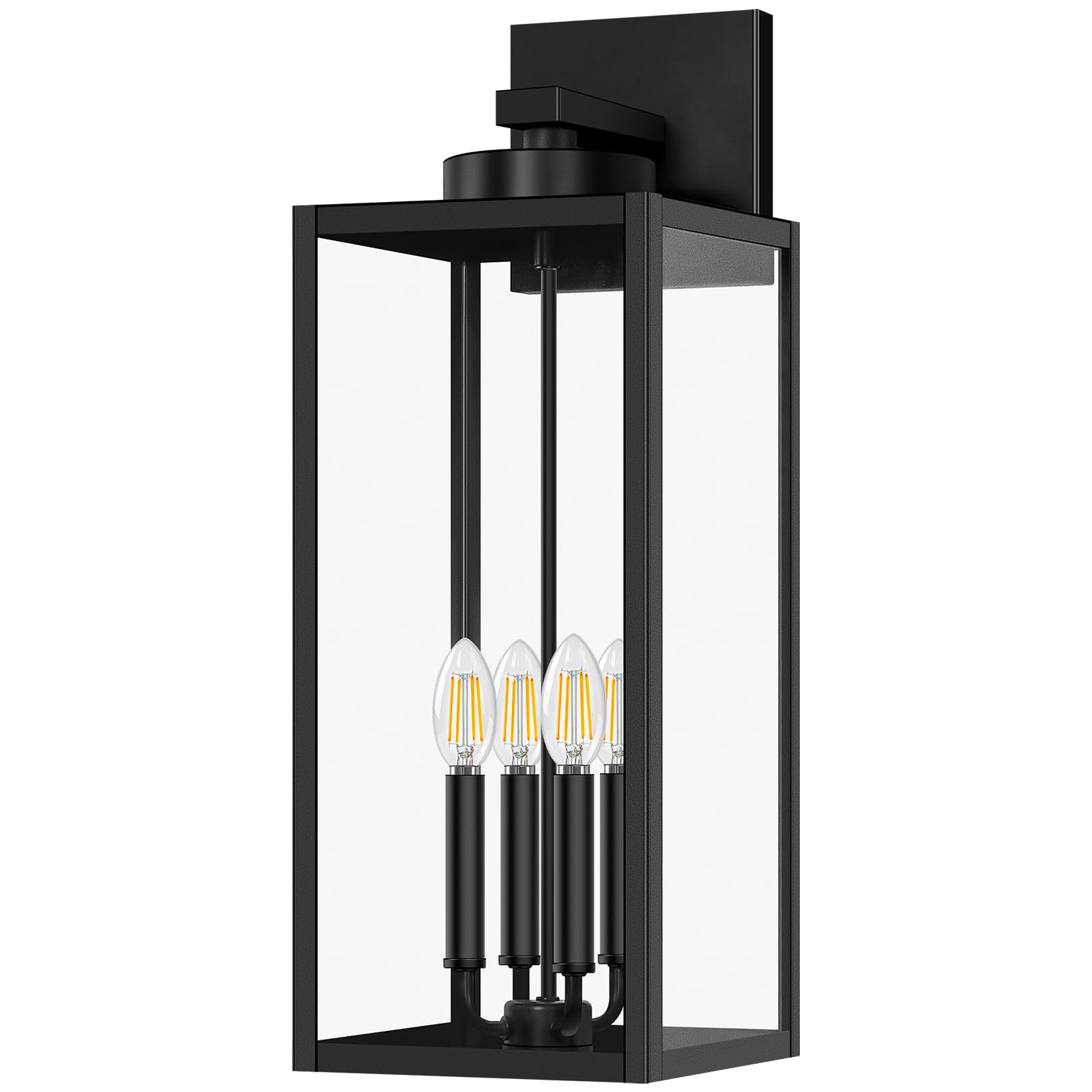 BesLowe 23.9" Extra Large Size Outdoor Wall Light Fixture, Exterior Lighting Fixture Porch Sconce Wall Mounted, Waterproof Outdoor Wall Lantern, Outside Light for House Patio Front Door Garage, Black Image