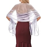 EASEDAILY Women's Shawls and Wraps for Evening Dresses Sparkling Wedding Scarf Sheer Bridal Stole for Bride and Bridesmaid