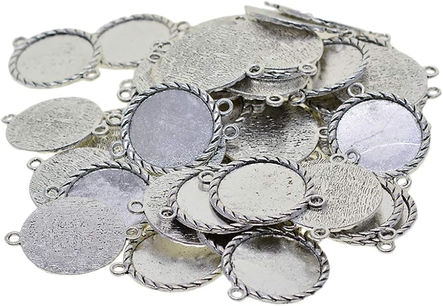 20 Sets Cabochon Fassungen - Antike Lünetten Mit Glasabdeckung