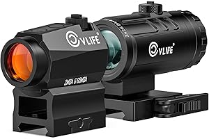 CVLIFE Multi-Reticle Red/Green Dot Sight & 3X Magnifier Combo, Motion Awake Compact Red Dot & Circle with Quick Release Flip-