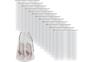 Riuog 12 pcs Transparent Shoe Bags with Rope,Portable transparent storage bag,for Travel Large Clear Shoes Organizers,drawstring storage bag for Men and Women (Transparent, 11.8 * 15.7in（30 * 40cm）)