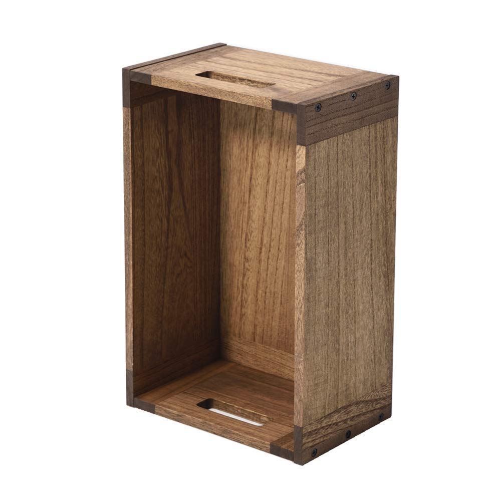 KIRIGEN Wooden Stackable Storage Cube/Basket/Bins Organizer for Home Books Clothes Toy - Modular Open Cubby Storage System - Office Cubical Bookcase Closet Shelves Dark Brown, C15-DBR