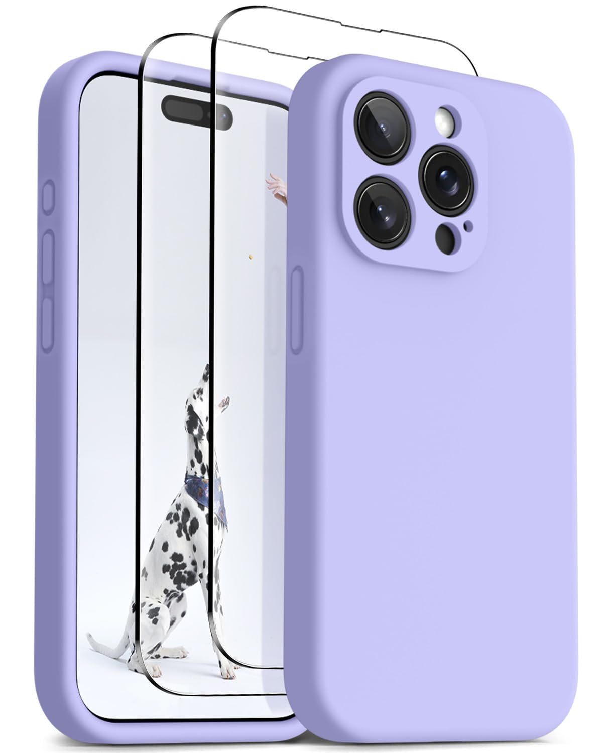 OTOFLY Magnetic for iPhone 15 Pro Case Compatible with MagSafe, [Full Camera Protection][Screen Protector] Full-Body Silicone Shockproof Phone Case for iPhone 15 Pro 6.1" (Light Purple)
