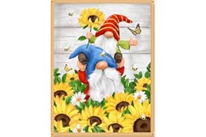 VIGEGU Stamped Cross Stitch Kits-Gnomes Counted Cross Stitch Kits for Beginners Adults Needlepoint Flowers Cross-Stitch Patterns Dimensions Needlecrafts Embroidery Kits Arts and Crafts