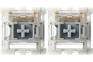 KUTETHY Gateron G Silver Pro Switches Pre-lubed 3pin RGB SMD Linear Dust-Proof Single Spring Switch for Gaming Mechanical Keyboard (90 Pcs, Silver)