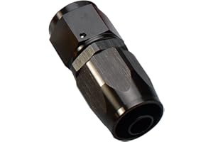 AC PERFORMANCE -12 AN Straight Swivel Hose End Fitting Aluminum Black