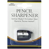 Pro Art Soft Lead Pencil Sharpener &ndash; Handheld Sharpener for Charcoal &amp; Graphite, Plastic Body, Hi-Carbon Steel Blade, with Cleaning Stick, .88"x 1.25" Compact Size