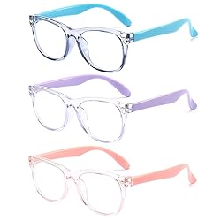 FANNYGO 3 Pack kids Blue Light Blocking Glasses for