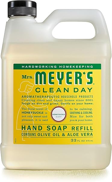 MRS. MEYER’S CLEAN DAY LIQUID HAND SOAP REFILL, HONEYSUCKLE, 33 OZ