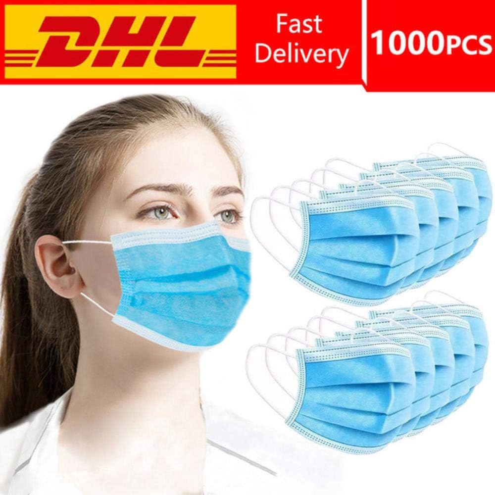 YAOJING 100/200/300/500/1000/2000/5000 Pcs Disposable Nonwoven Fabric 3 Layer Face Mouth Anti-dust Safe,1000pcs