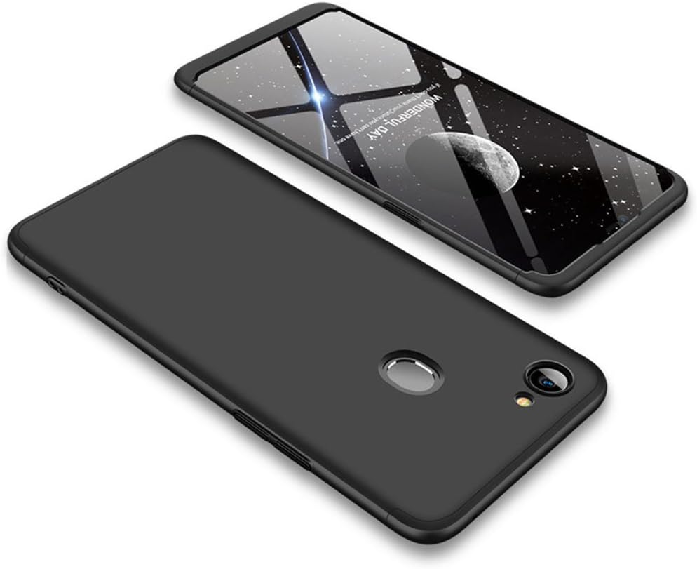WindCase OPPO F7 Case, 360° Full Body Coverage Protection Hard PC 3 in 1 Detachable Protective Case Cover for OPPO F7 Black