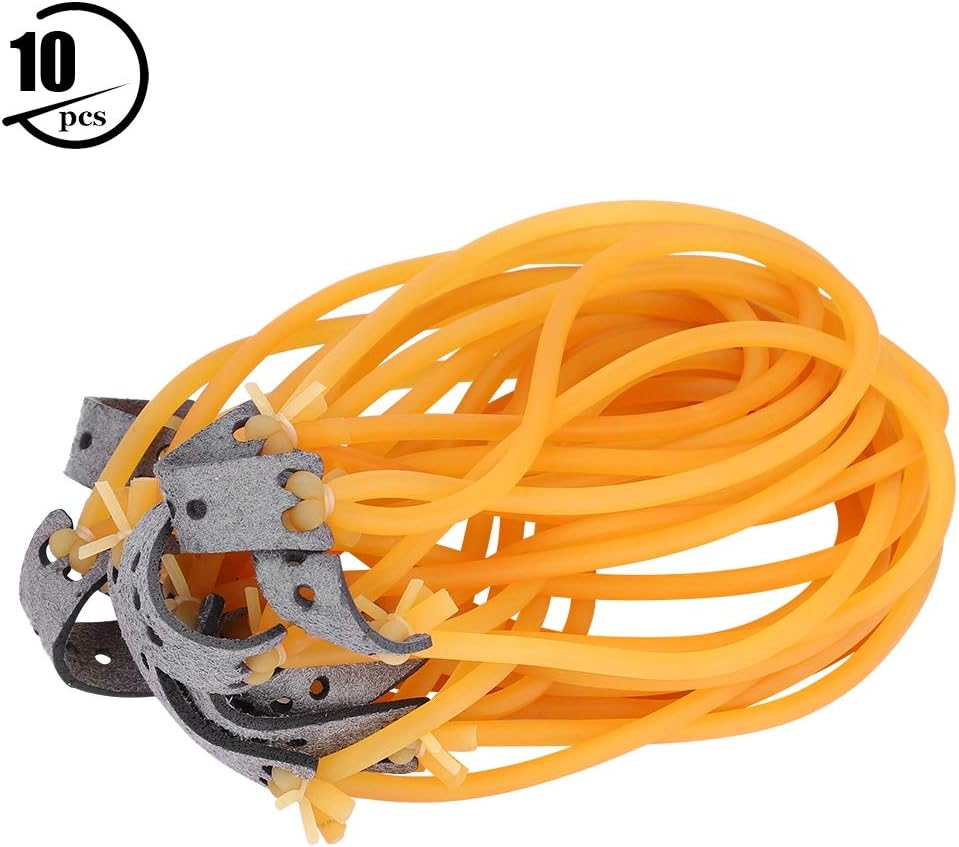 10Pcs Slingshot Bands, HighTension Rubber Band Catapult Elastic Cord