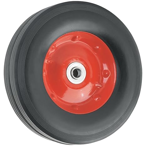 Replacement Wheel with Symmetrical Steel Hub - 10-Inchx2-3/4-Inch - Ribbed, 100 lb. Load Capacity - for use on Wheelbarrows, Wagons, Carts, Many Other Products