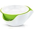 Southern Homewares Double Pedestal Serving Pistachio Bowl with Shell Storage – Green Interior, Ideal for Peanuts, Pistachios, Fruits, Candy, and Snacks