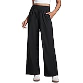 CRZ YOGA Lightweight Drapey Wide Leg Casual Pants for Women 30" - Flowy Travel Work Loose Fit Summer