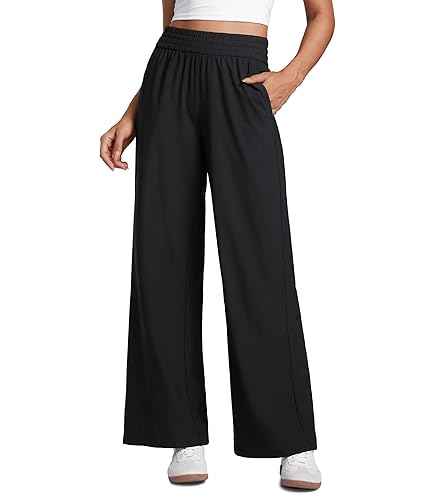 Amazon.com: CRZ YOGA 4-Way Stretch Wide Leg Work Pants 29