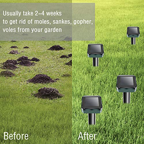 image for XMSTORE Upgrade Mole Repellent, 4 Pack Ultrasonic Animal Repellent Sol