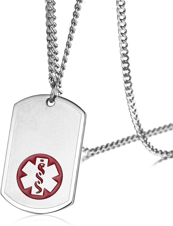 Free Engraving Stainless Steel Dog Tag Medical Alert Identification