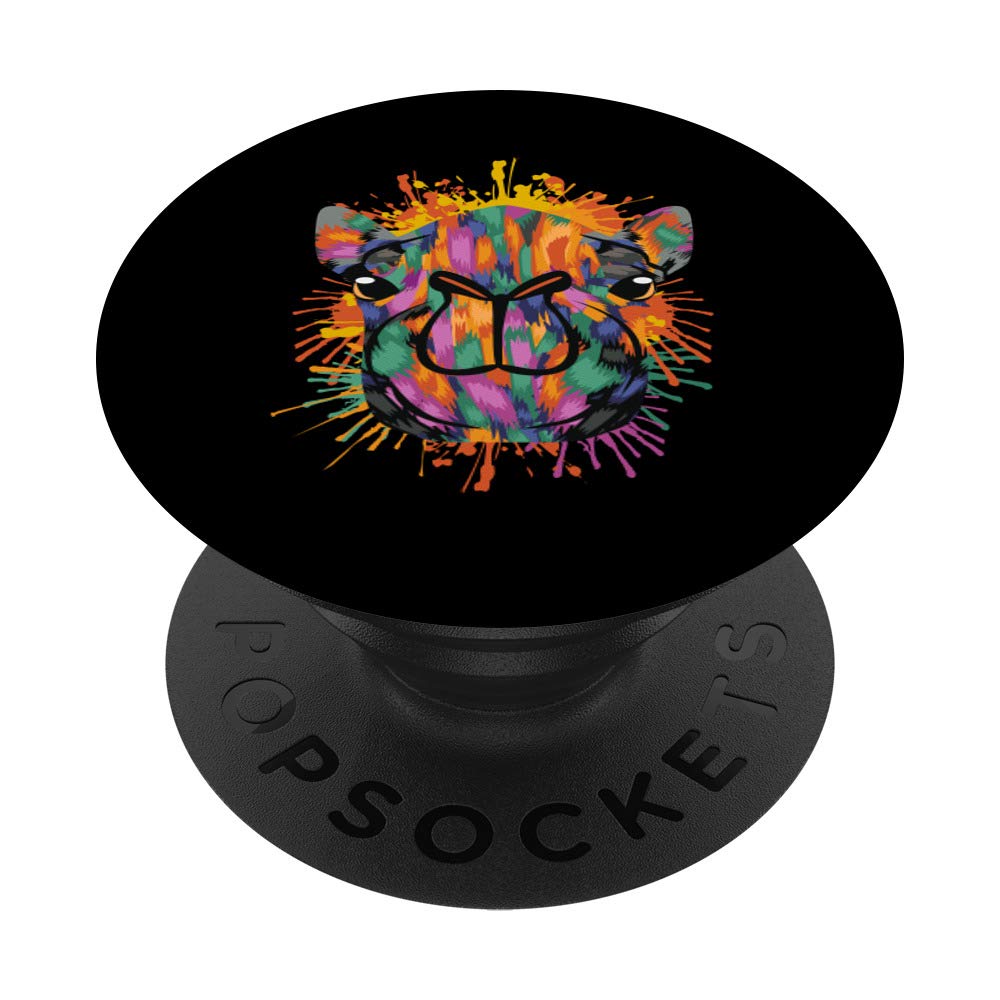 Dromedary Face Color Splashes Clothes Outfit Gift Camel PopSockets PopGrip: Swappable Grip for Phones & Tablets