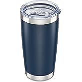 Orebigo 20 oz Tumbler with Lid Stainless Steel Double Wall Vacuum Insulated Tumblers Powder Coated Cups Travel Mug Keep Drinks Cold and Hot, Navy
