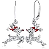 Lypic Christmas Earrings for Women 925 Sterling Silver Christmas Tree/Snowman/Snowflake/Penguin/Christmas Reindeer Dangle Earrings Winter Holiday Xmas Jewelry Birthday