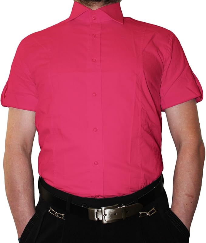 Designer Fitted Men's Shirt Slim Fit Classic Collar Short Sleeve Non