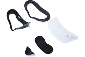 RCSTYLE Hibloks Face Cover Set for Meta/Oculus Quest 2 Accessories,Silicone face Cover+Shell Cover+Protective Lens Cover for Meta/Oculus Quest 2 (PU Face Cover Pad)