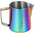MHW-3BOMBER Milk Frothing Pitcher 16.9oz/500ml Latte Art Pitcher Stainless Steel Espresso Steaming Pitcher Colorful Barista Milk Jug P5911C