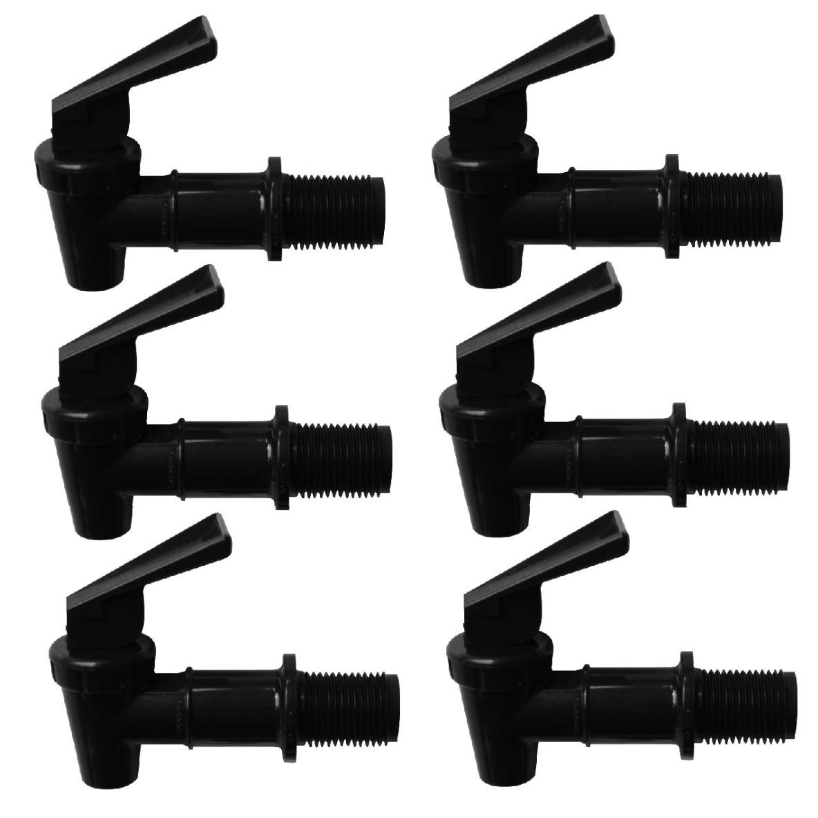 Buy Black Plastic Faucet, Spigot 6pack, 3/4 Inch FoodGrade Water