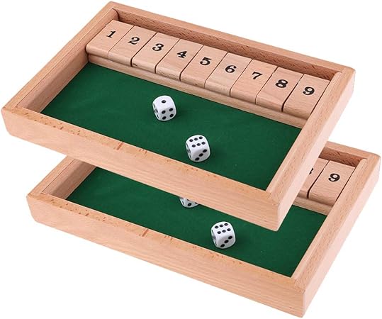 Amazon 木製 シャットダウンボックスゲーム 手作り 1 9数字 数字ブロック ダイス ビンテージゲーム 2個 ボードゲーム おもちゃ