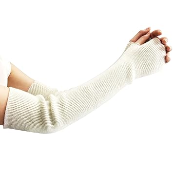 Amorar Damen Winter Handschuhe Gestrickte Armstulpen Kaschmir Armwärmer Lange Fingerlose Pulswärmer Hand-Stulpen Handwärmer A