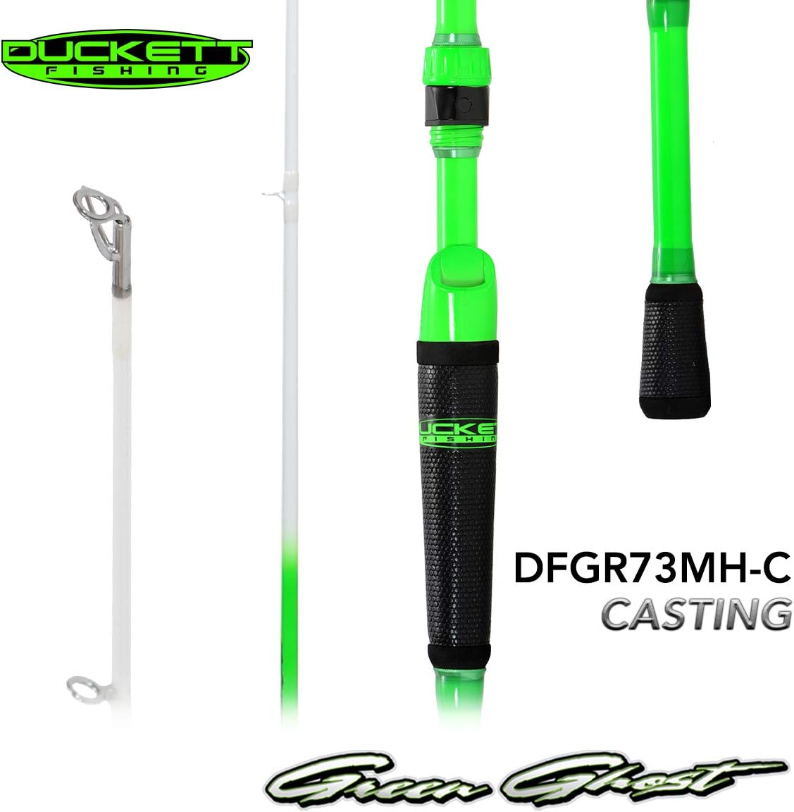 DUCKETT FISHING Green Ghost Angling Fishing Rods |True Split Reel Seat, Sensi-Touch Blanks - Available in Spinning, Casting & Crankin' Options
