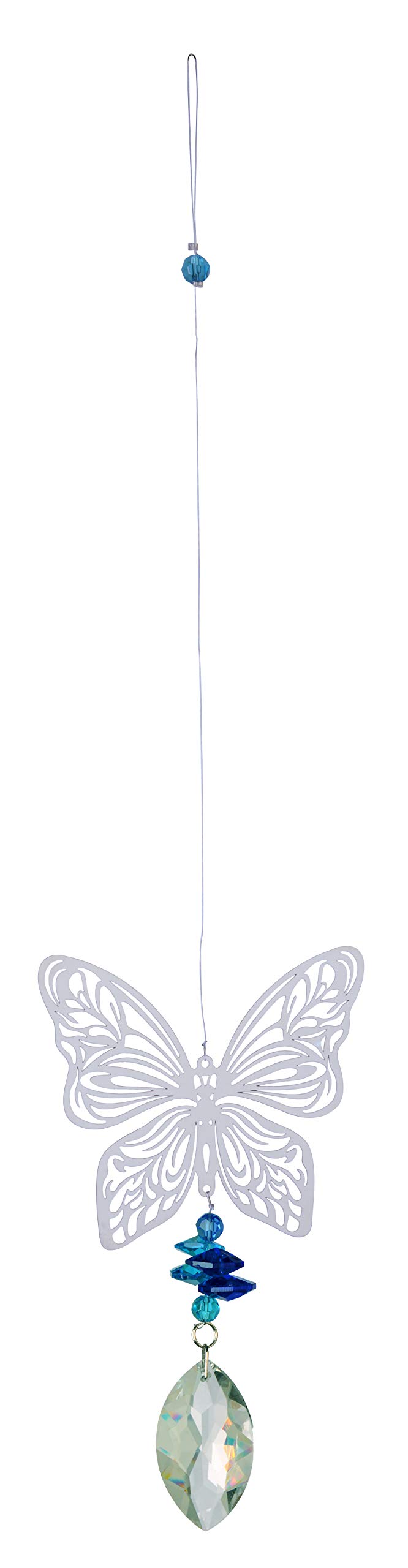 NATURE´S MELODY Magic Crystal Wind Chime Silver Blue Stones