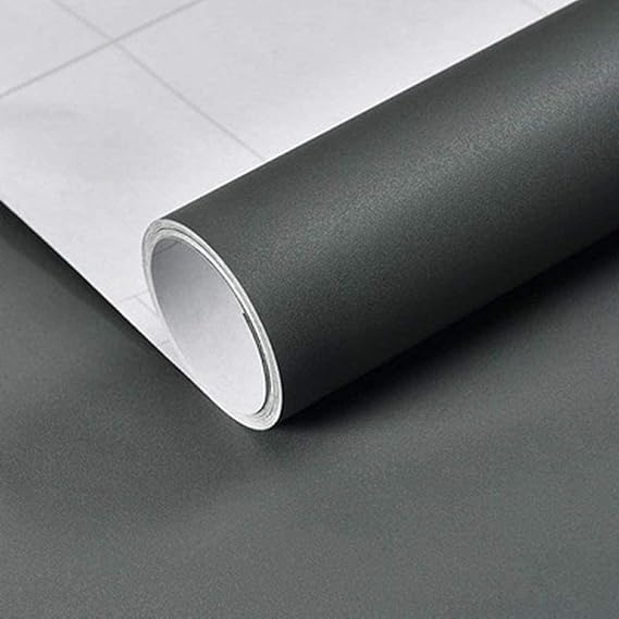 KROGER Matt Dark Grey Vinyl Contact Paper Size24''x118'' inches