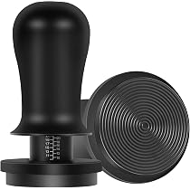 58mm Calibrated Espresso Tamper - Spring Loaded 30lb Pressure With Mahogany Handle