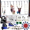 Ninja Warrior Line Obstacle Course for Kids Outside Toys -2×56ft Slackline Ninja Kit Line, Hanging Activities…
