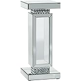 Deco 79 Glass Mirrored Pedestal Table, 12' x 12' x 28', Silver