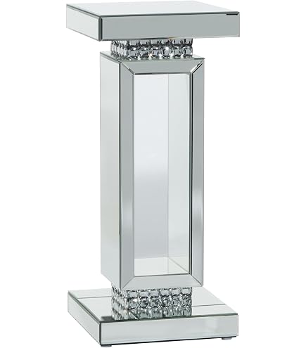Howard Elliott Mirrored Finish Silver Cube Table Centerpiece, Showpeice Coffee Table, Home Decor Accessories Furniture For Bedroom, Livingroom, 16 X 16 X 16 Inch