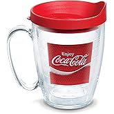 Tervis Coca-Cola - Coke Enjoy Insulated Tumbler with Emblem and Red Lid, 16oz Mug, Clear
